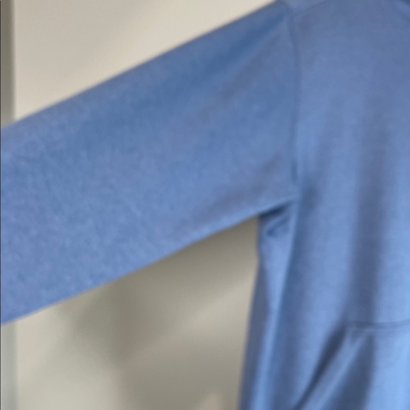 Columbia Classic Back Graphic Logo Hoodie Steel Blue Kangaroo Pocket Size L - Picture 6 of 12